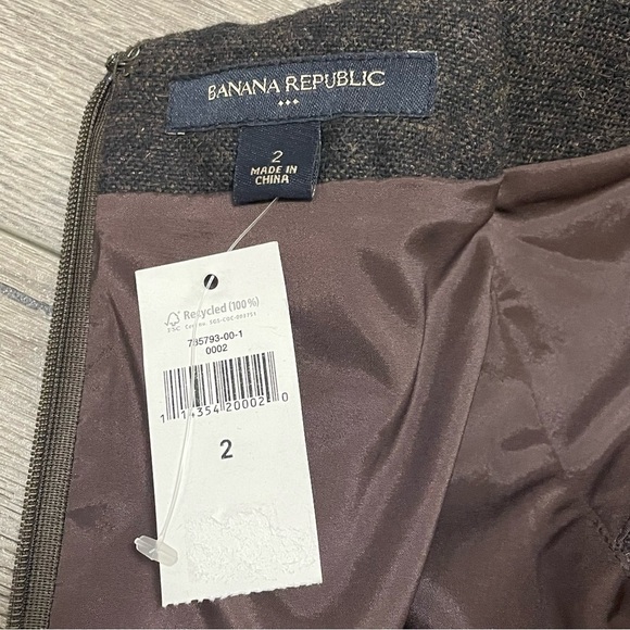 Banana Republic Sheath Brown Dress Wool Blend Size 2 Sleeveless Career NEW NWT. - Picture 9 of 11